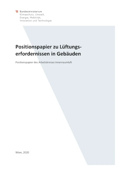 Deckblatt Positionspapier Lüftung