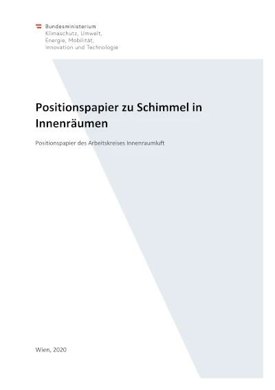 Deckblatt Positionspapier Schimmel